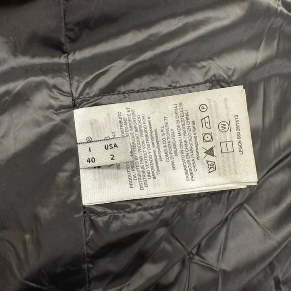 🔥🔥🔥ADD Black Puffer Hooded Down Jacket Coat Size 2 - Picture 11 of 13